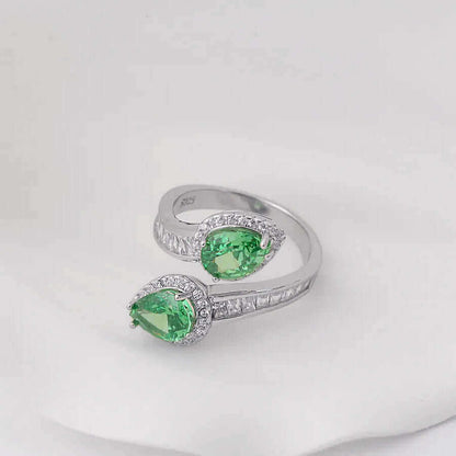 Pink Zircon Stone Adjustable Ring in 925 Silver