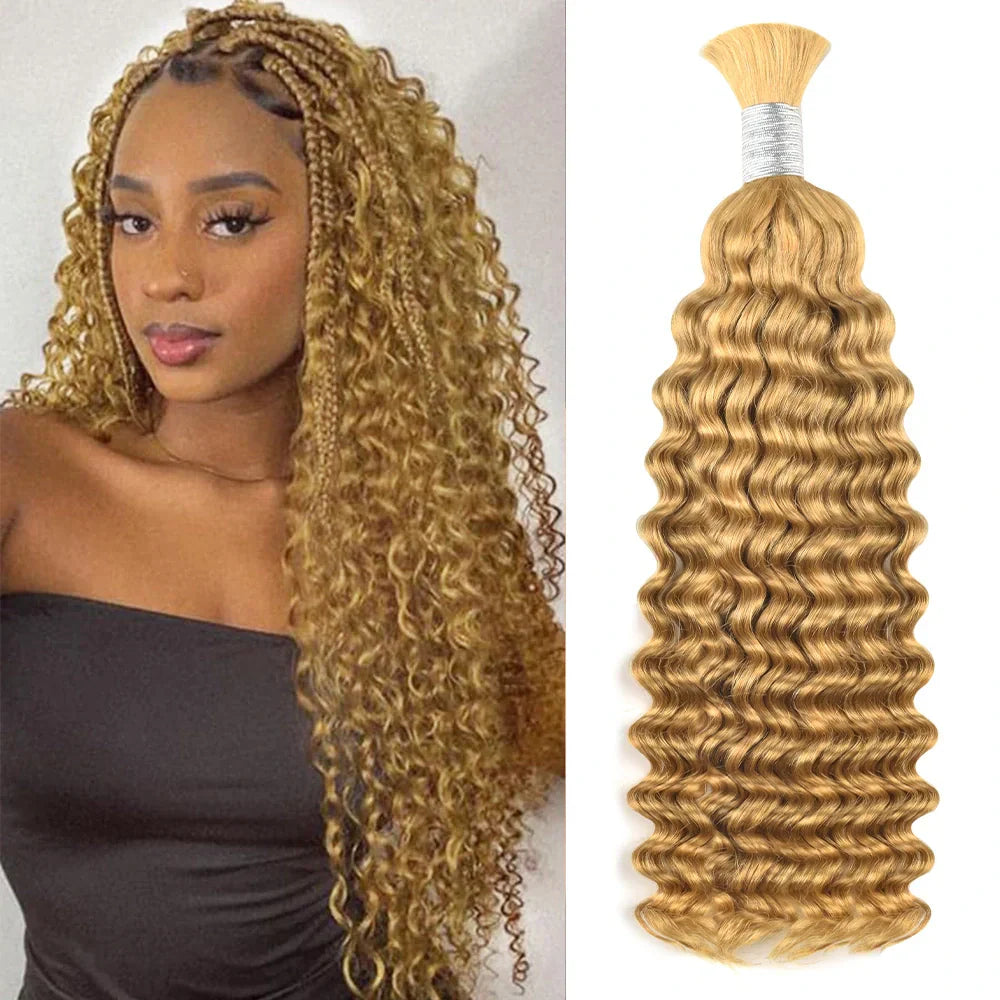 #27 Deep Wave Bulk Human Hair For Braiding CVOHAIR