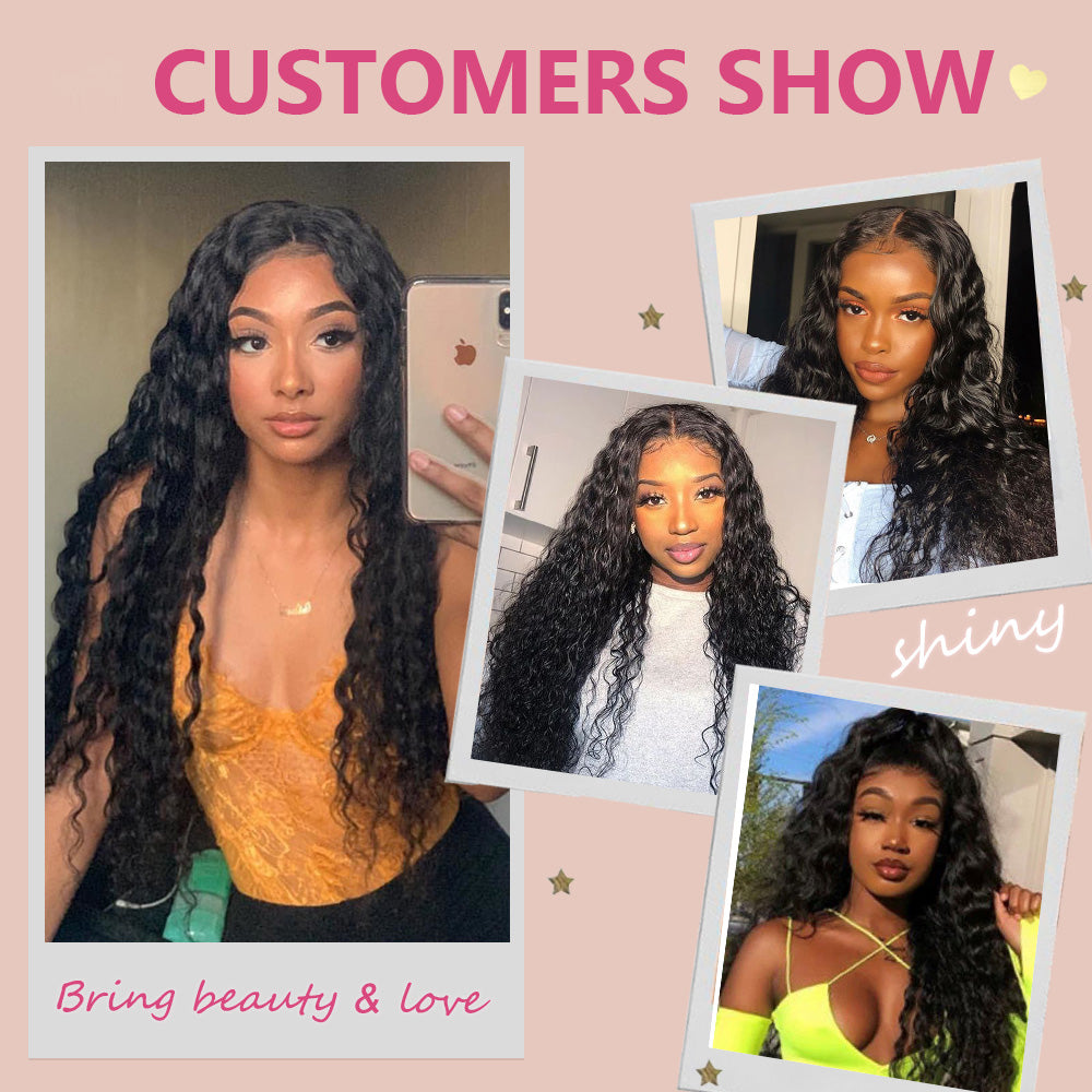 14A Deep Wave 100% Brazilian Virgin Human Hair Weave Bundles CVOHAIR