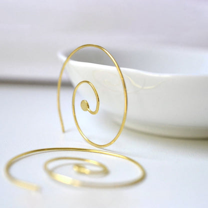 Spiral Hoop Earrings Sterling Silver Handmade Ethnic Jewelry