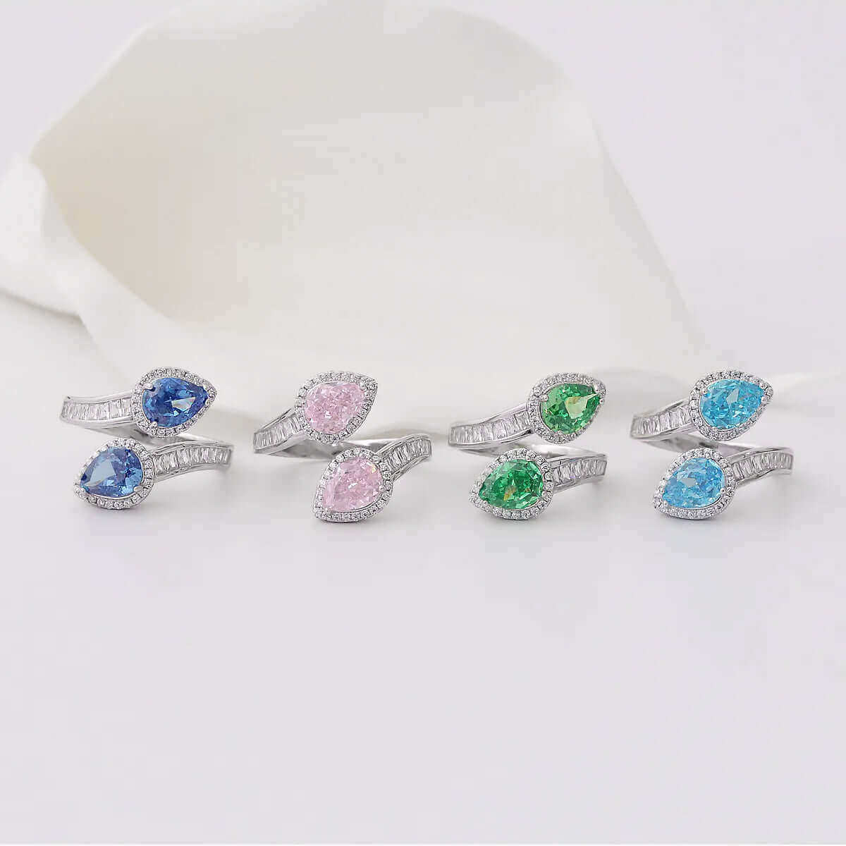 Pink Zircon Stone Adjustable Ring in 925 Silver