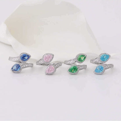 Pink Zircon Stone Adjustable Ring in 925 Silver