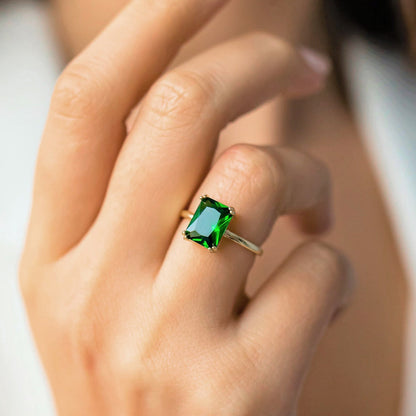 Birthstone Band Gold Vermeil Gemstone Promise Ring for Her