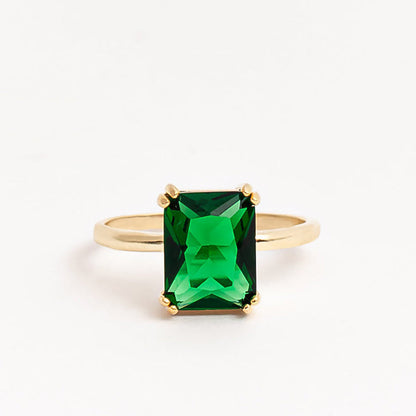 Birthstone Band Gold Vermeil Gemstone Promise Ring for Her