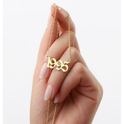 Number Necklace Personalized Year Pendant