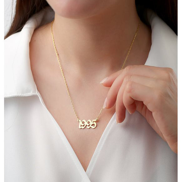 Number Necklace Personalized Year Pendant