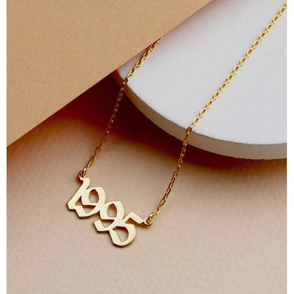 Number Necklace Personalized Year Pendant