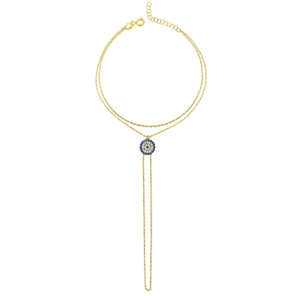 Evil Eye Hand Chain 925 Sterling Silver Dainty Bracelet