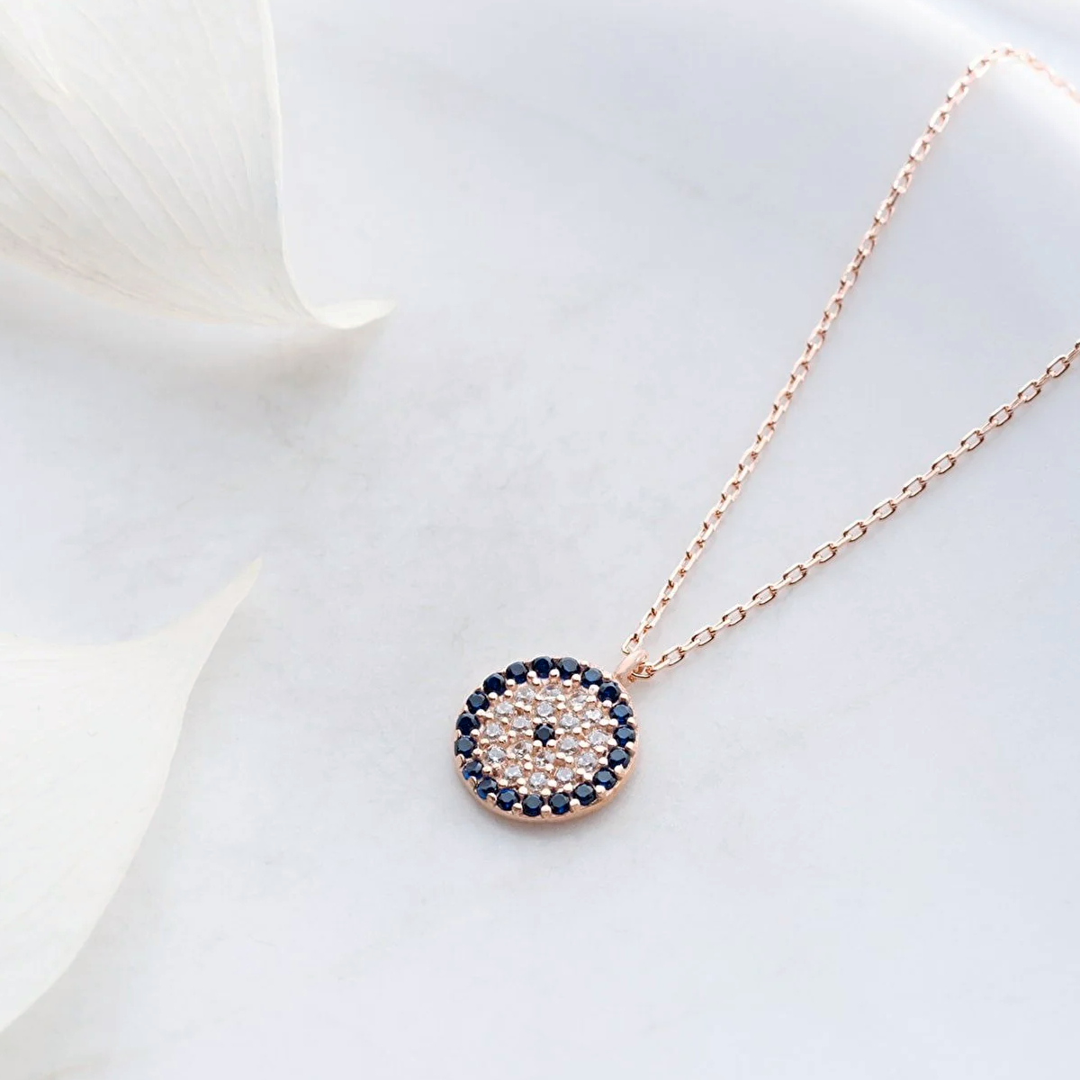 Silver Pendant Necklace with Evil Eye Talisman