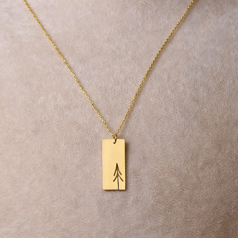 Tree Necklace Pine Forest Themed Pendant with Chain