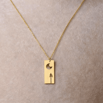 Tree Necklace Pine Forest Themed Pendant with Chain