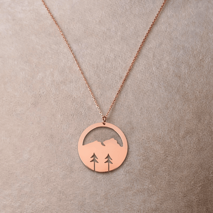 Tree Necklace Pine Forest Themed Pendant with Chain