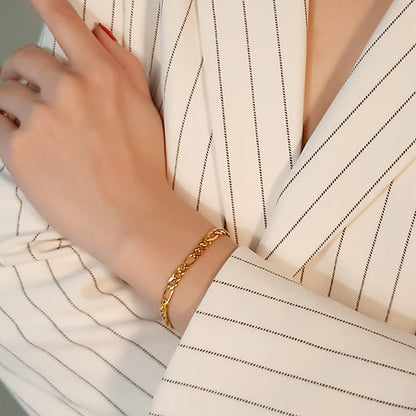 Women's 5mm Figaro Chain Bracelet Solid Silver