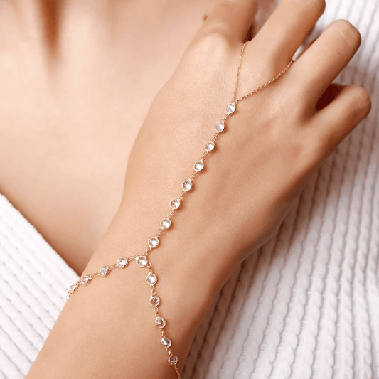 Finger Ring Handchain 925 Silver Zircon Slave Bracelet