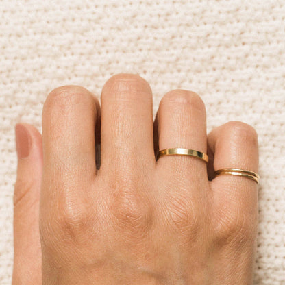 Flat Band for Women Minimalist Ring Basic Silver Collection