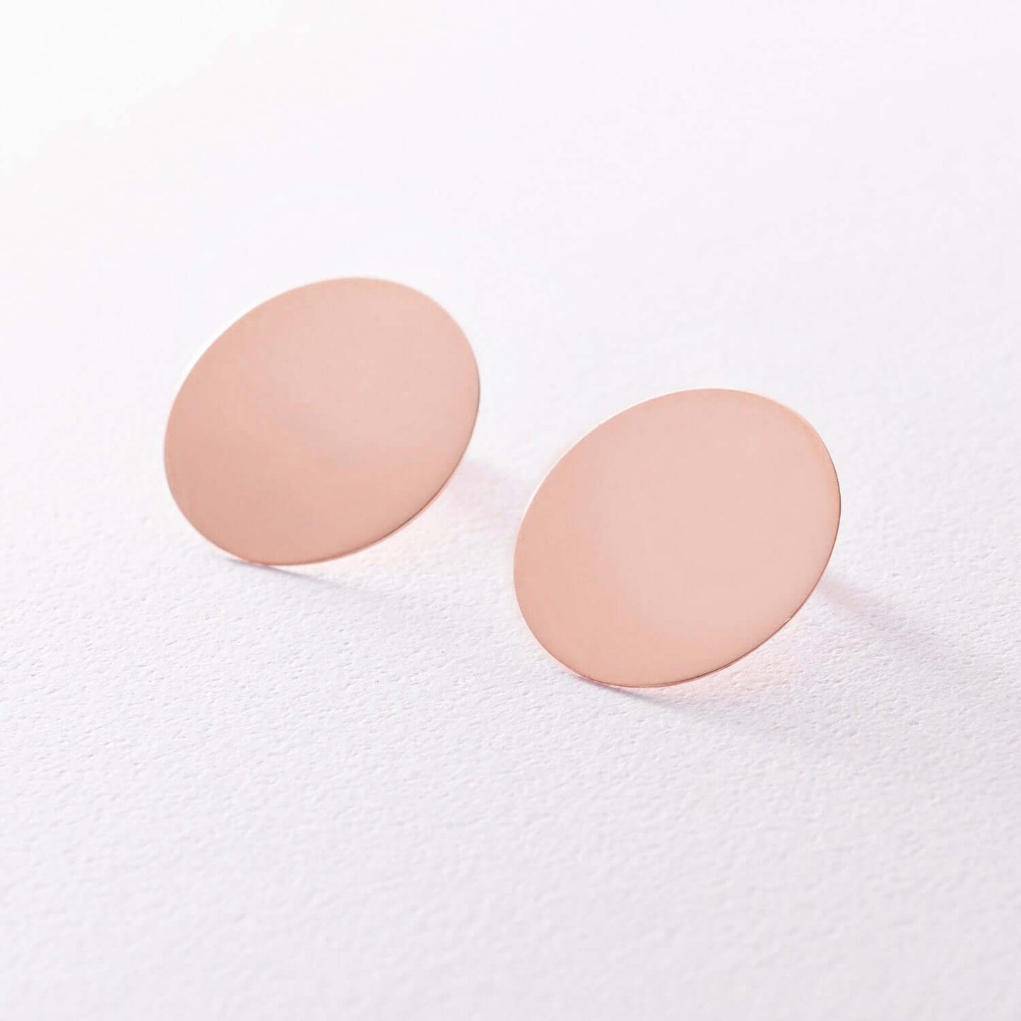 Flat Circle Studs 20mm Sterling Silver Stylish Statement Earrings