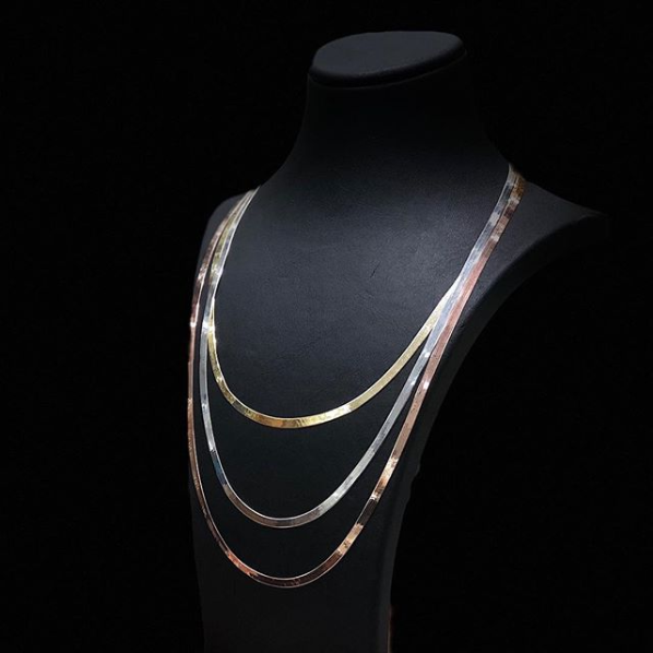 Sterling Silver Flat Snake Flexible Link Chain Necklace