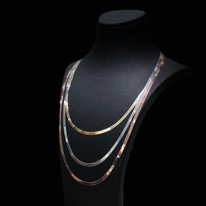 Sterling Silver Flat Snake Flexible Link Chain Necklace