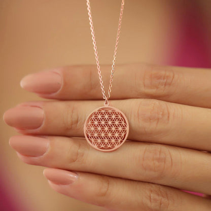 Flower of Life Necklace 925 Silver Mandala Jewelry