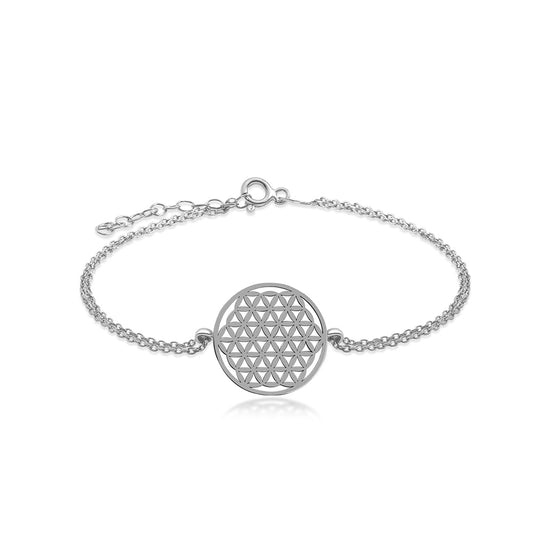 Flower of Life Silver Chain Bracelet for Women
