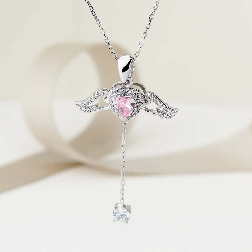 Flying Heart Necklace Pendant with Moving Wings