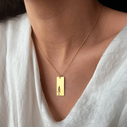 Tree Necklace Pine Forest Themed Pendant with Chain