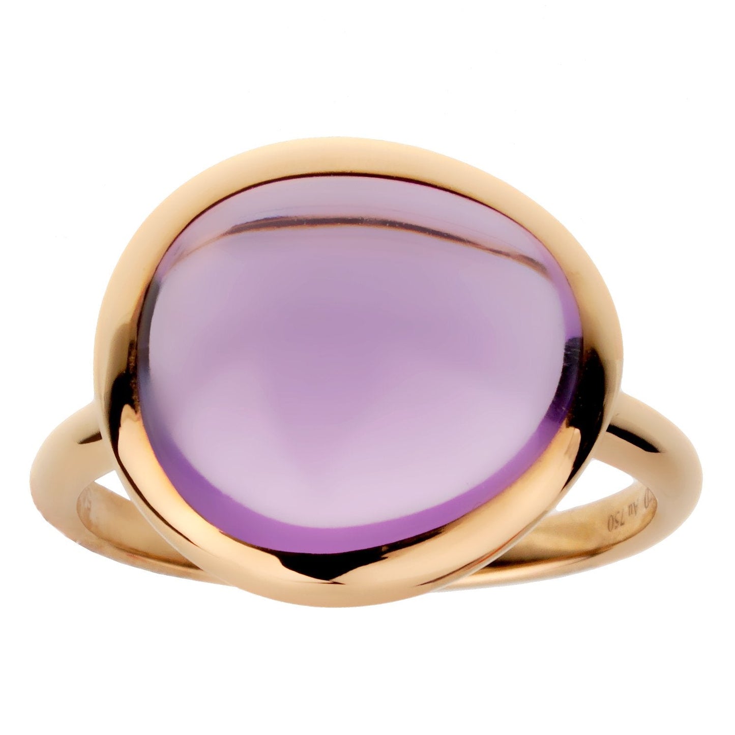 Frthted of Paris 7ct Amethyst 18k Rose Gold Cocktail Ring Size 6 3/4
