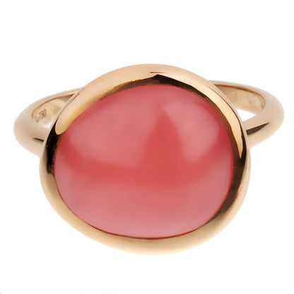 Frthted of Paris 7ct Cabochon Rhodochrosite 18k Rose Gold Cocktail Ring Size 5 3/4