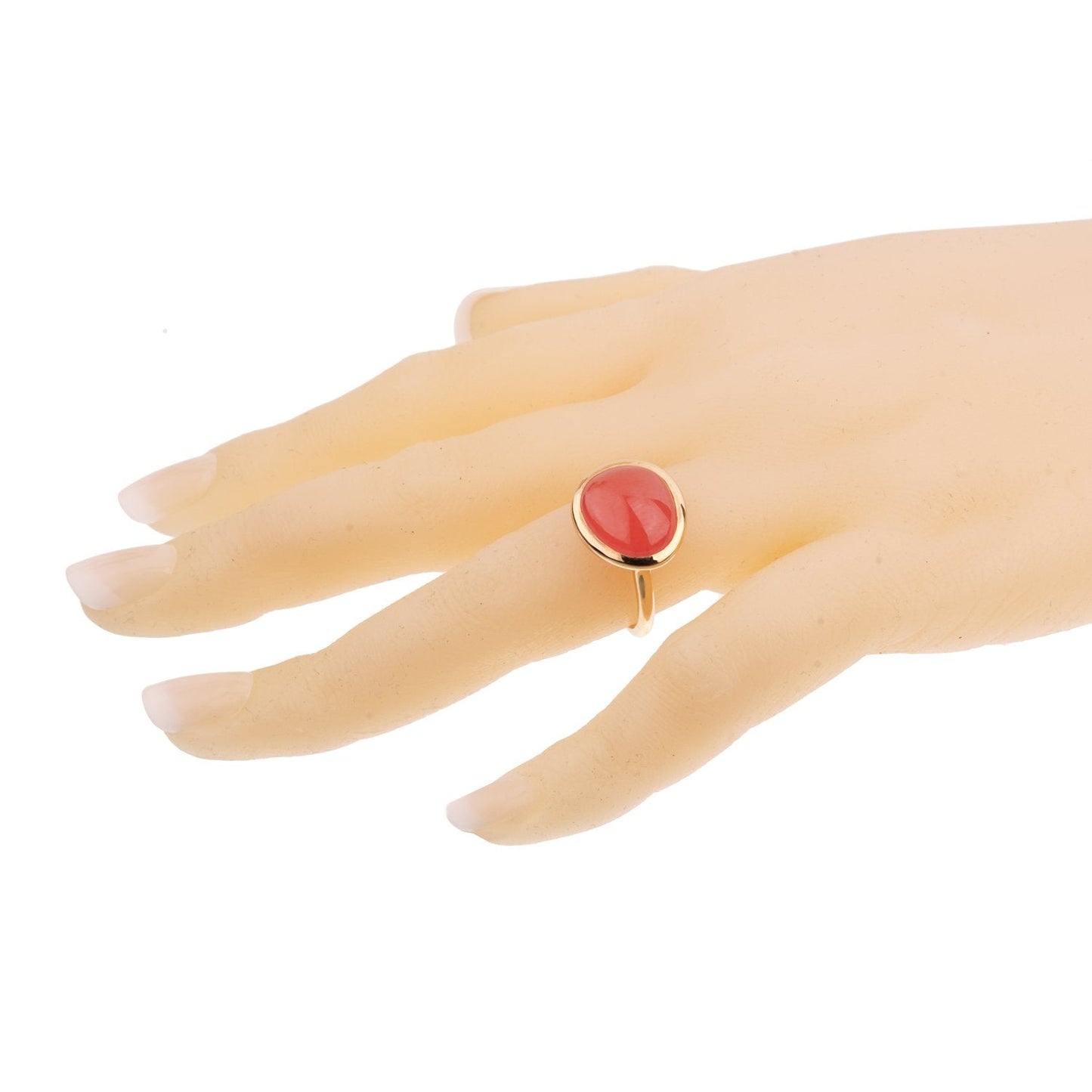 Frthted of Paris Rhodochrosite 18k Rose Gold Cocktail Ring Sz 6 1/2