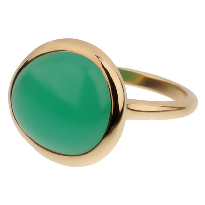 Frthted of Paris 7ct Chrysoprase 18k Yellow Gold Cocktail Ring Size 5 3/4