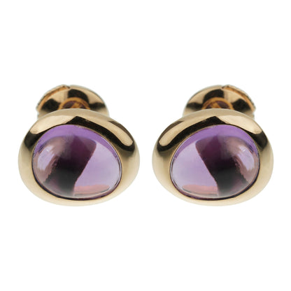 Frthted of Paris Amethyst 18k Rose Gold Stud Earrings