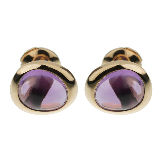 Frthted of Paris Amethyst 18k Rose Gold Stud Earrings