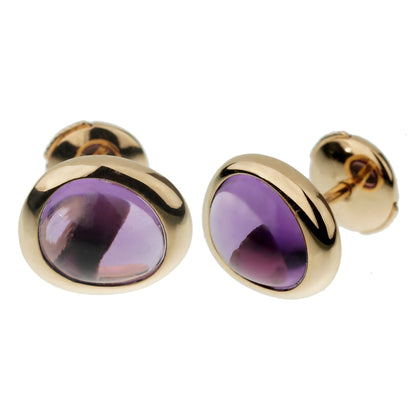 Frthted of Paris Amethyst 18k Rose Gold Stud Earrings