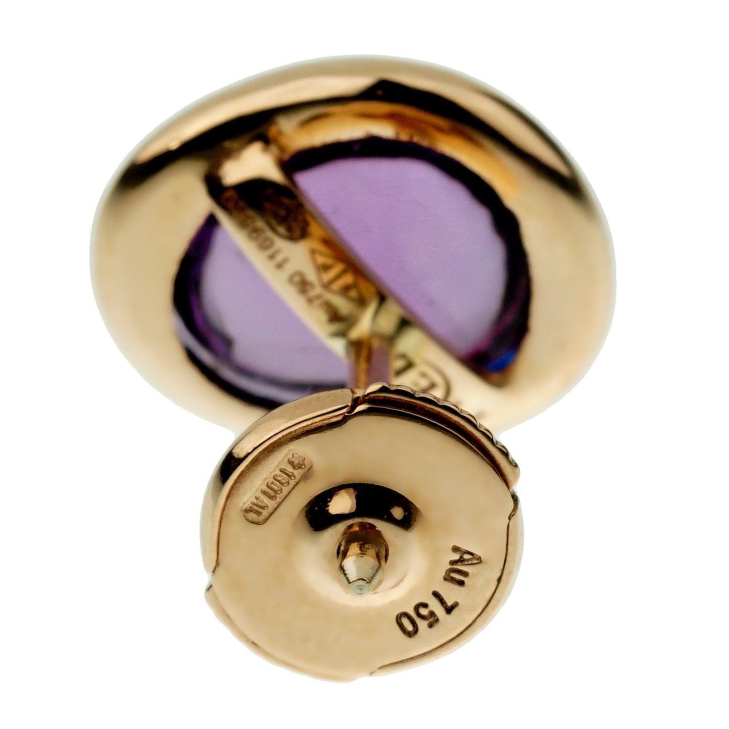 Frthted of Paris Amethyst 18k Rose Gold Stud Earrings