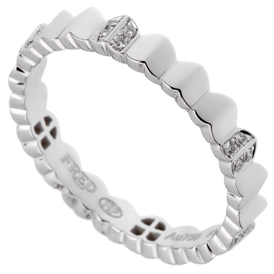 Frthted of Paris Arc Diamond 18k White Gold Band Ring Sz 5 3/4