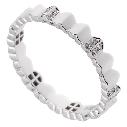 Frthted of Paris Arc Diamond 18k White Gold Band Ring Sz 6