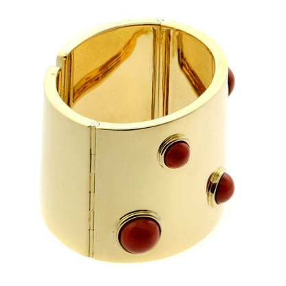 Frthted of Paris Coral Gold Cuff Bracelet