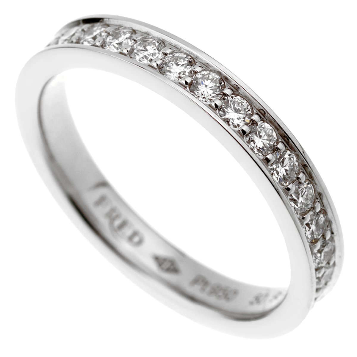 Frthted of Paris Diamond Platinum Eternity Ring Sz 5