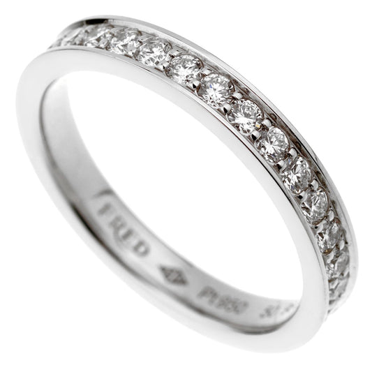 Frthted of Paris Diamond Platinum Eternity Ring Sz 5