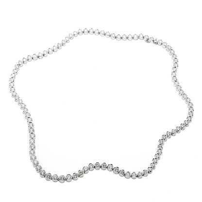 Frthted of Paris Diamond Tennis Necklace in 18k White Gold