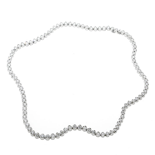 Frthted of Paris Diamond Tennis Necklace in 18k White Gold