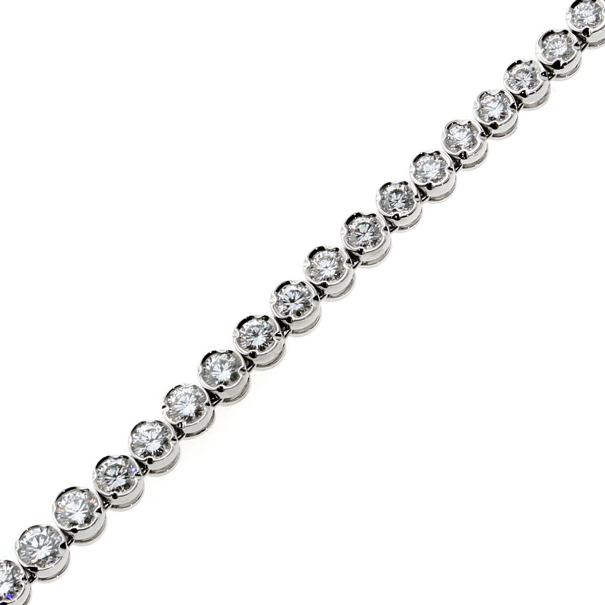 Frthted of Paris Diamond Tennis Necklace in 18k White Gold