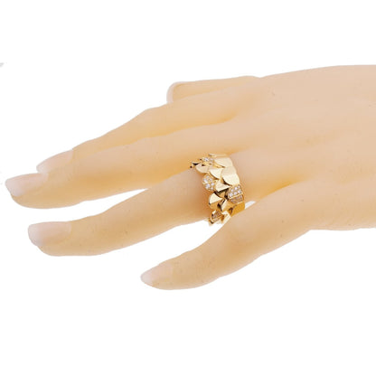 Frthted of Paris Diamond Triple Arc 18k Yellow Gold Band Ring Sz 6