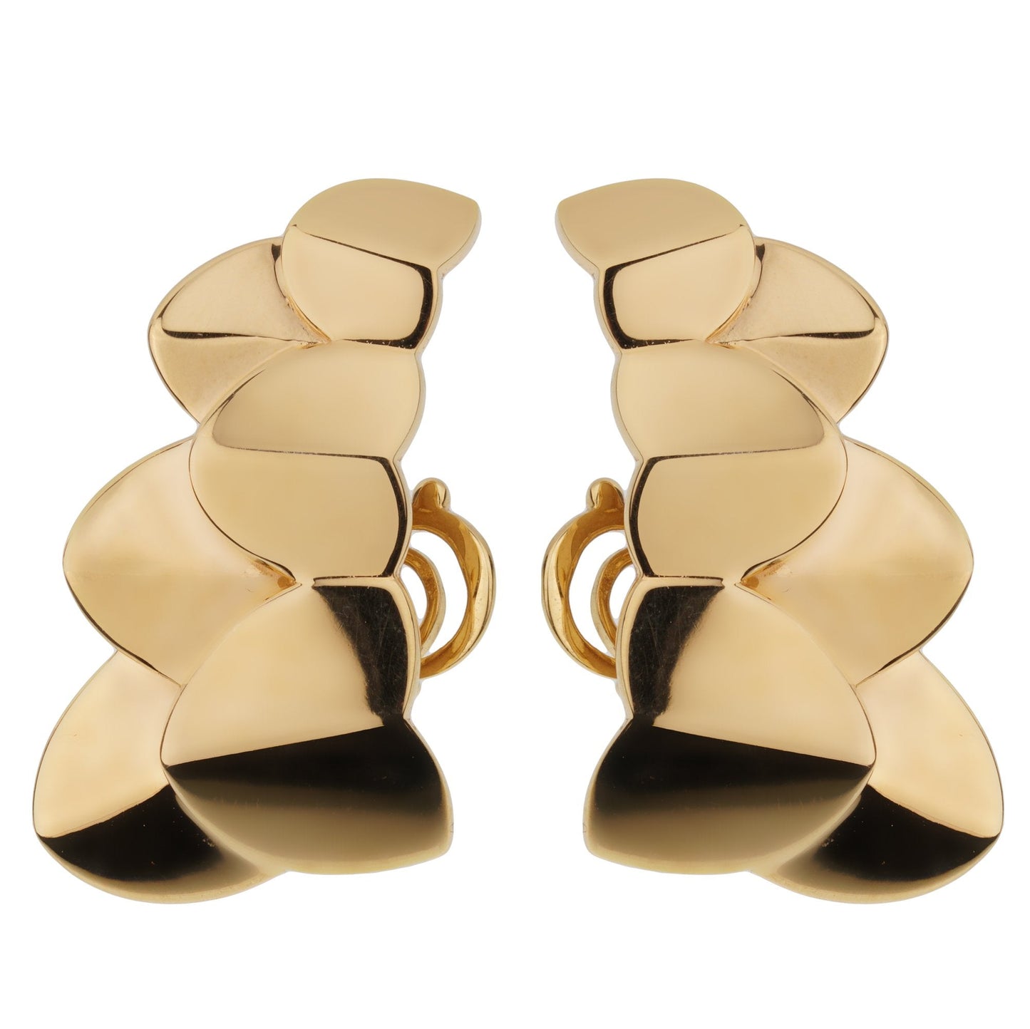 Frthted of Paris Double Arc 18k Yellow Gold Earrings