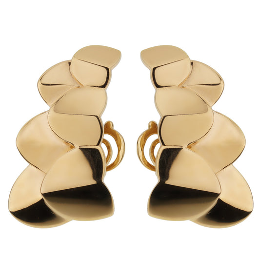 Frthted of Paris Double Arc 18k Yellow Gold Earrings