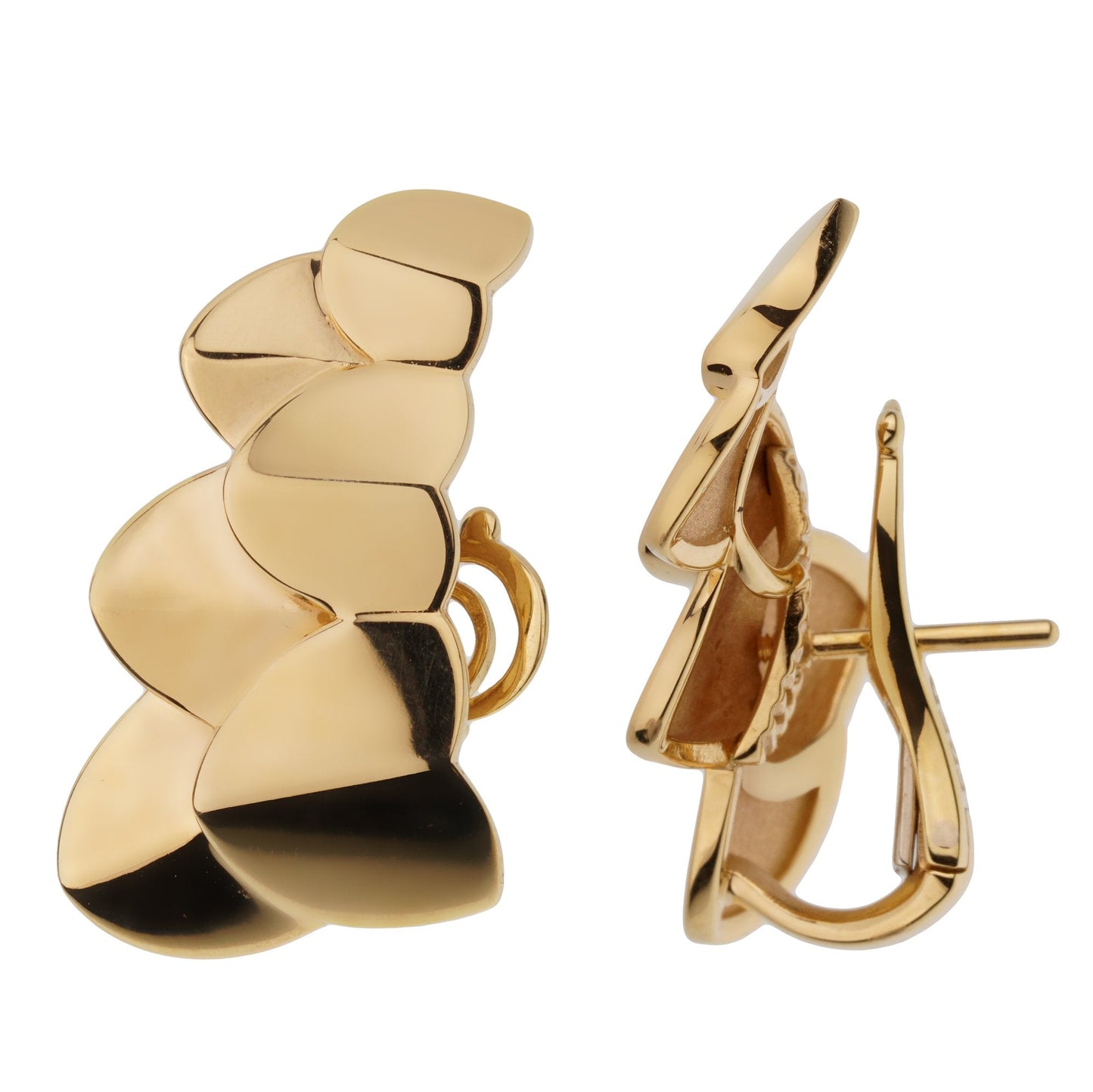 Frthted of Paris Double Arc 18k Yellow Gold Earrings