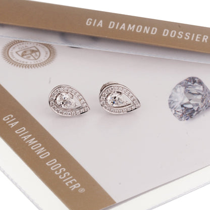 Frthted of Paris Lovelight Pear Shaped Diamond Stud Earrings