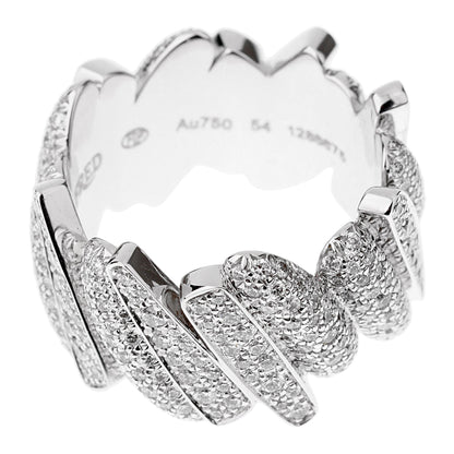 Frthted of Paris Pave Diamond Cocktail 18k White Gold Ring Size 7