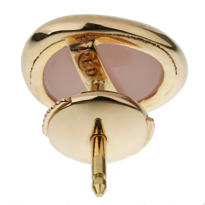 Frthted of Paris Pink Quartz 18k Rose Gold Stud Earrings