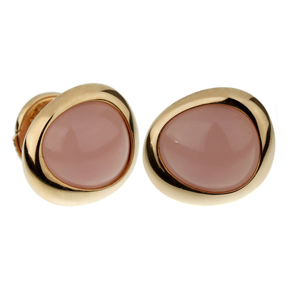 Frthted of Paris Pink Quartz 18k Rose Gold Stud Earrings